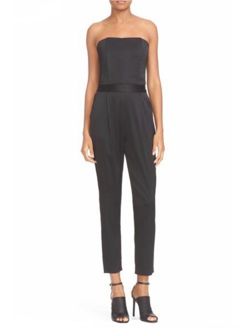 Alice + Olivia Jeri Black Strapless Tailored Jumpsuit